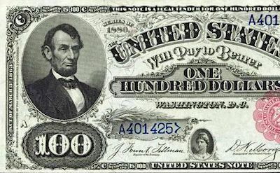 1887 $100 bill