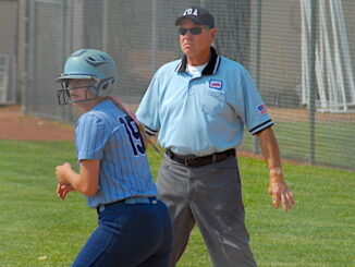 Savannah Shifflett at first in state semifinal v Tazwell on Friday, June 9, 2023
